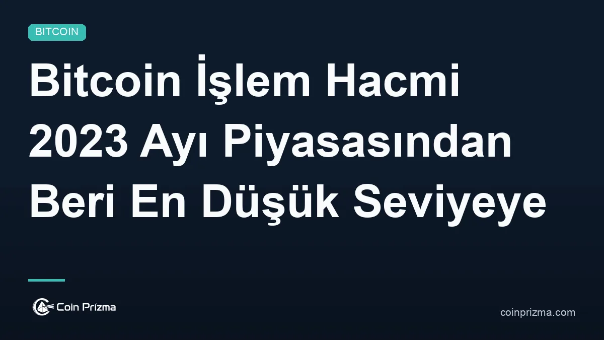 Bitcoin İşlem Hacmi 2023 Ayı Piyasasından Beri En Düşük Seviyeye Geriledi